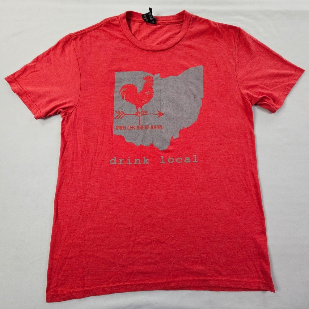 Moeller Brew Barn Drink Local Ohio Red Short Sleeve Tri-Blend T-Shirt Men's S